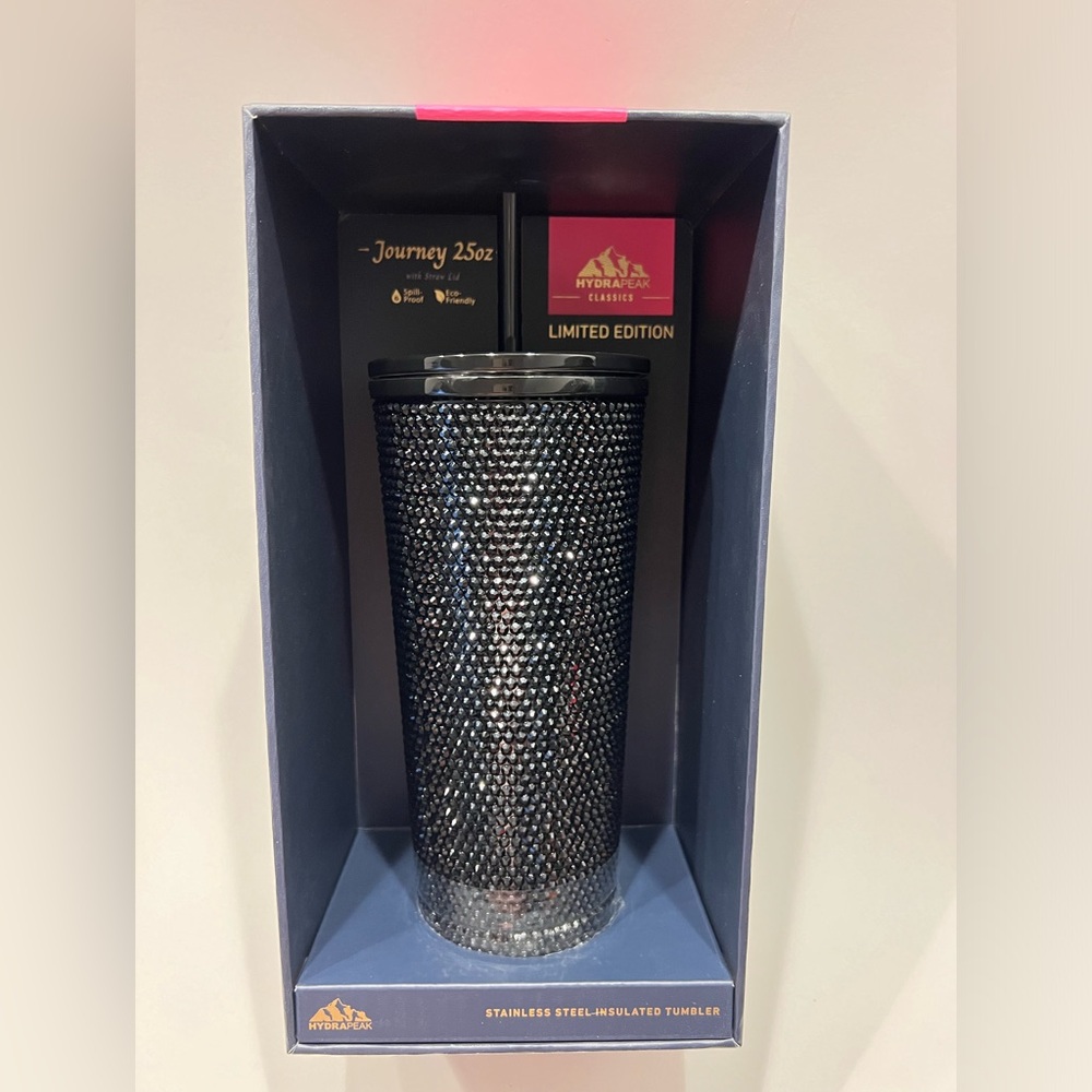 Hydrapeak black rhinestone water bottle, coffee cup - Limited edition (Stanley)